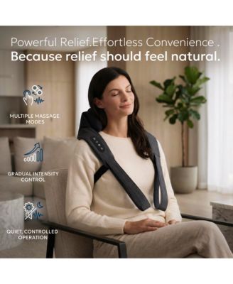 Wave Heated Neck & Back Massager with Heat, Cordless and Hands-Free