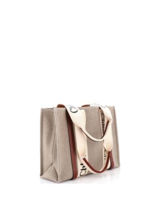 Medium Woody Tote Canvas with Leather