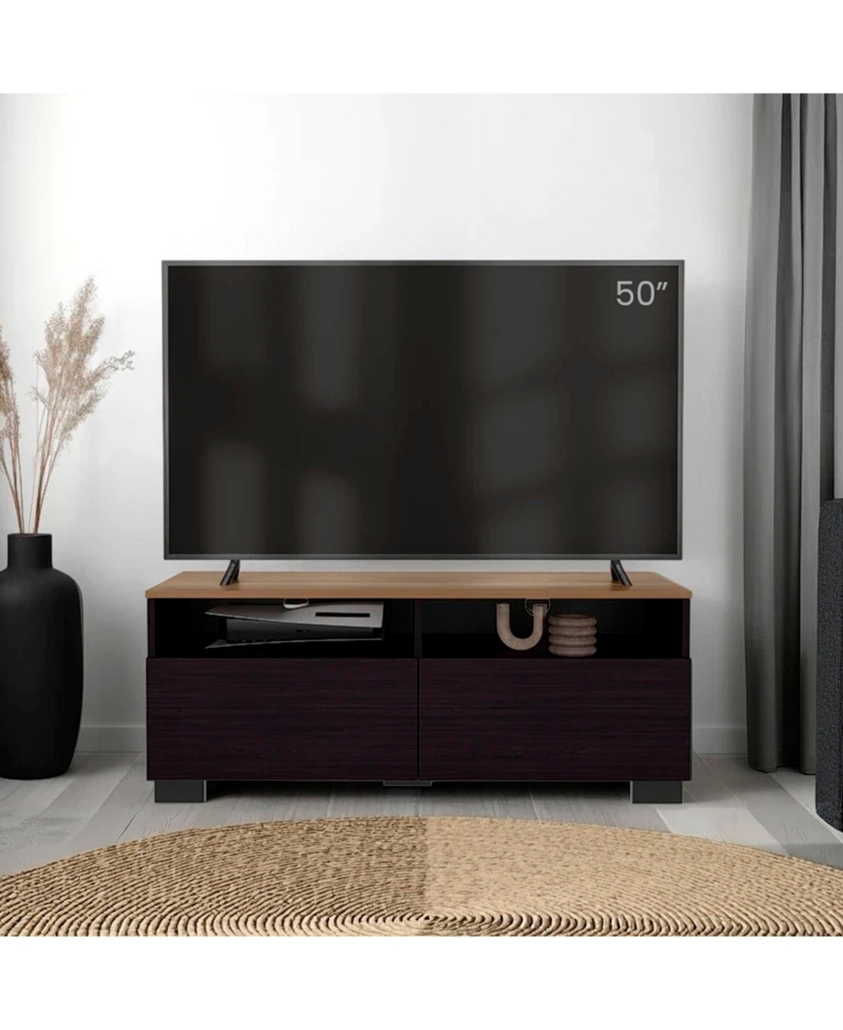 Fm Furniture Mescal Tv Stand Multistorage with a Door and Open Storage