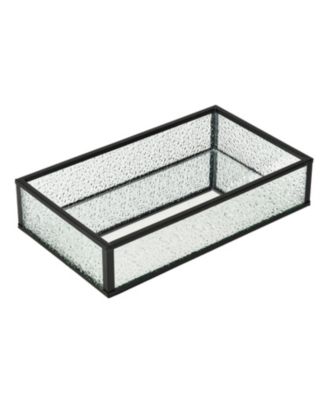 Handcrafted Glass Tray, Decorative Storage Tray for Makeup, Jewelry, Desk, or Bathroom Stylish