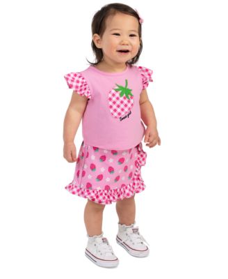 Baby Girls' Strawberry Applique Top and Skort, 2-Piece Set