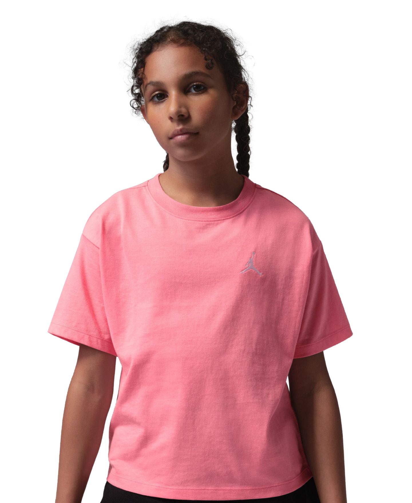 Футболка Jordan Brooklyn Essentials T-Shirt для девочек, цвет: Розовый — фото 1