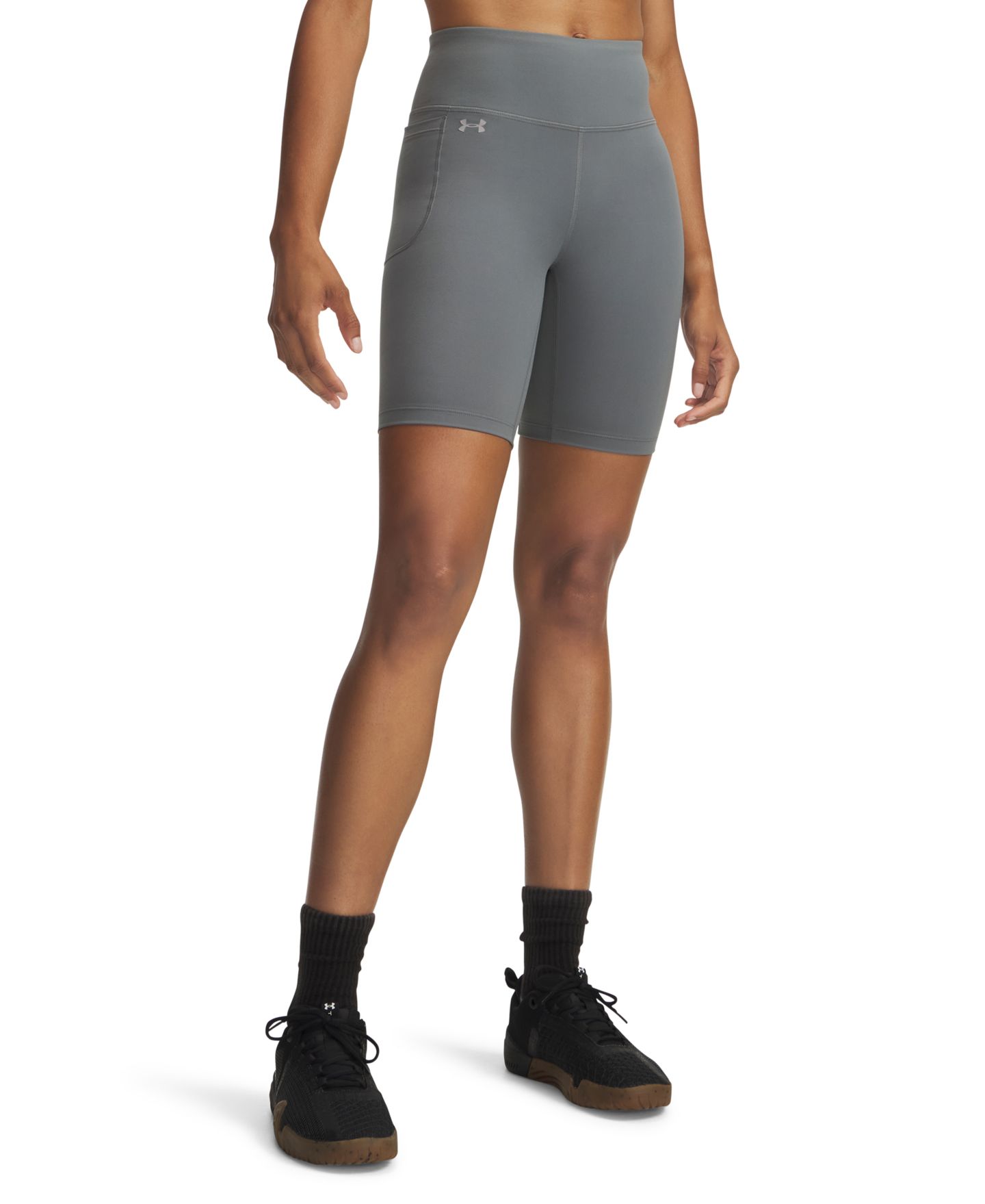 Женские шорты Under Armour Motion Bike Pull-On, цвет: Глиняный зелёный / Титановый — фото 1