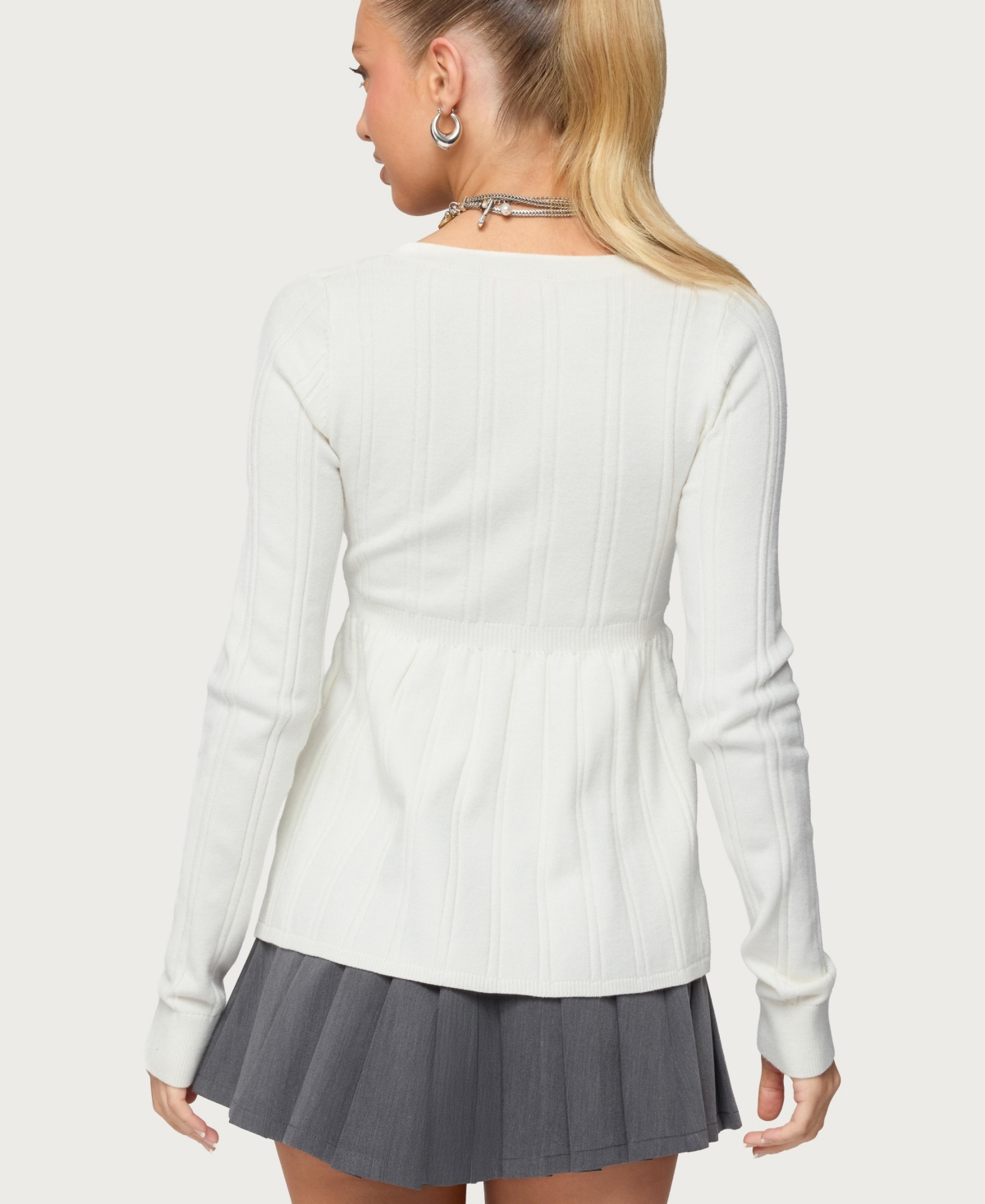 Edikted Women's Saphey Babydoll Cable Knit Top