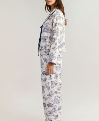 Women's Printed Button-Up Pajama Set