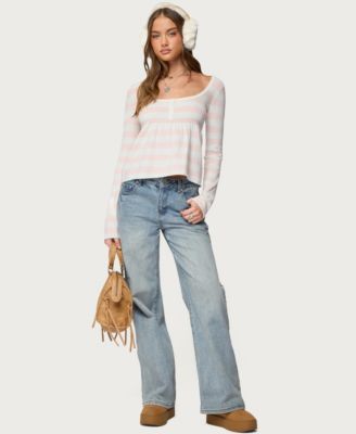 Women's Lockie Striped Knit Babydoll Top