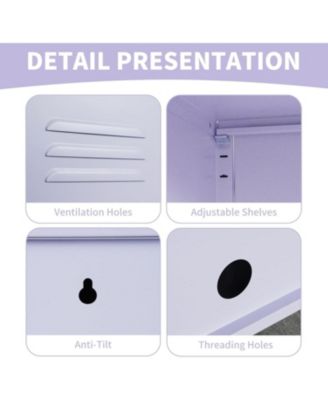 Metal Locker Nightstand with Door & Shelf, Modern Steel Bedside Cabinet, Lockable Single Door, Easy Assembly