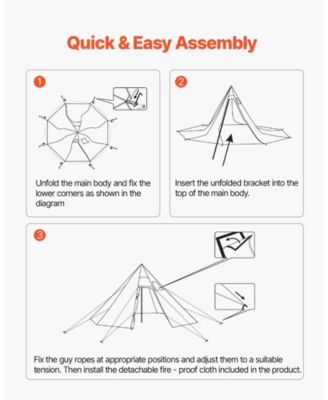 Hot Tent for 4-6 Persons, Waterproof Canvas Tipi Tent with Stove Jack, Lightweight 4-Season Shelter, L Size