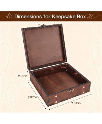 Wooden Keepsake Box with Vintage Design for Memories