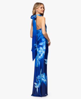 Women's Halter Neck Floral Print Gown
