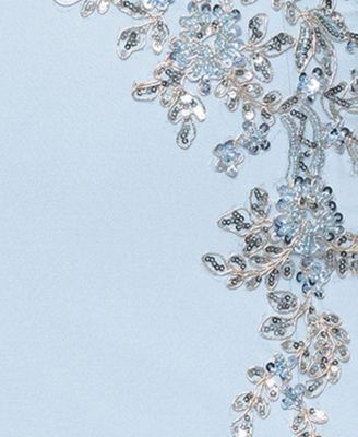 Petite One-Shoulder Applique Ball Gown