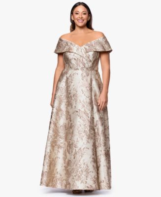 green emerald velvet dress Plus Off Shoulder Graphic Sequin Formal Prom Dress Evening Dress Champagne / 1XL