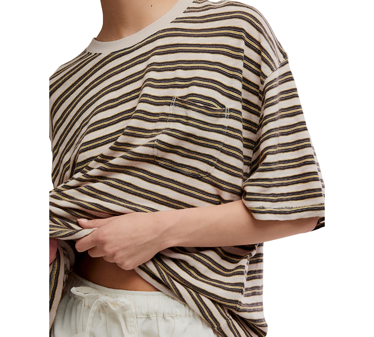 Free People Women's All Love Stripe Pocket Crew Neck T-Shirt