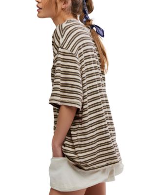 Women's All Love Stripe Pocket Crew Neck T-Shirt