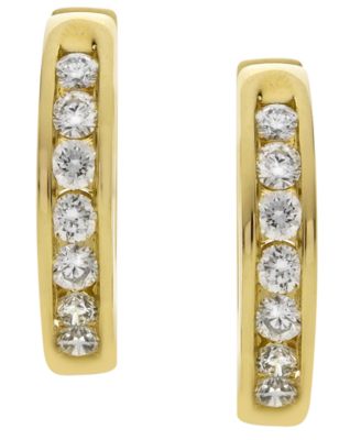 Diamond Hoop Earrings (1/2 ct. t.w.) in 14k Yellow Gold