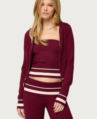 Women's Kaliya Stripey Knit Zip Up Hoodie