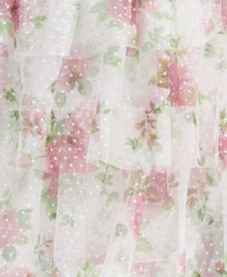 Created for Macy's, Trendy Plus Size Glitter-Dot Tiered Gown