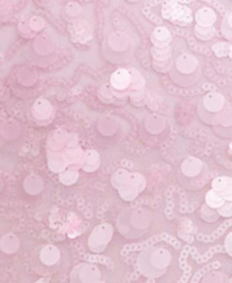 Juniors' Sequins and Paillettes Sweetheart Neckline Slim Long Dress