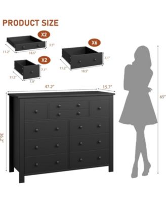 10 Drawers Dresser for Bedroom,Modern Wooden Chest of Drawers with Natural Texture, Sturdy and Stable Storage Organizer for Living Room