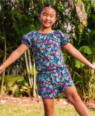 Little And Big Girls Knit Side Bow Shorts