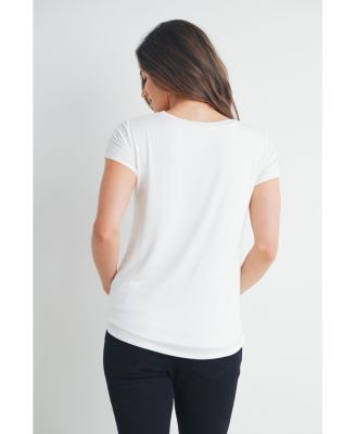 Women's Maternity Scoop-Neck Short-Sleeve Nursing T-Shirt