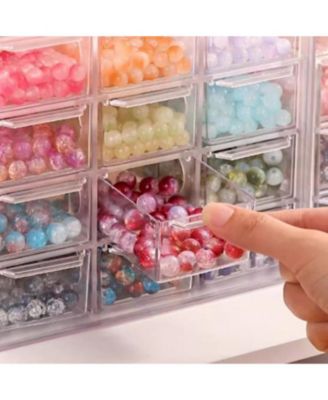 Clear 6-Grid Drawer DIY Organizer - Easy to Use & Practical Storage Box for DIY Beads, Jewelry & Craft Supplies
