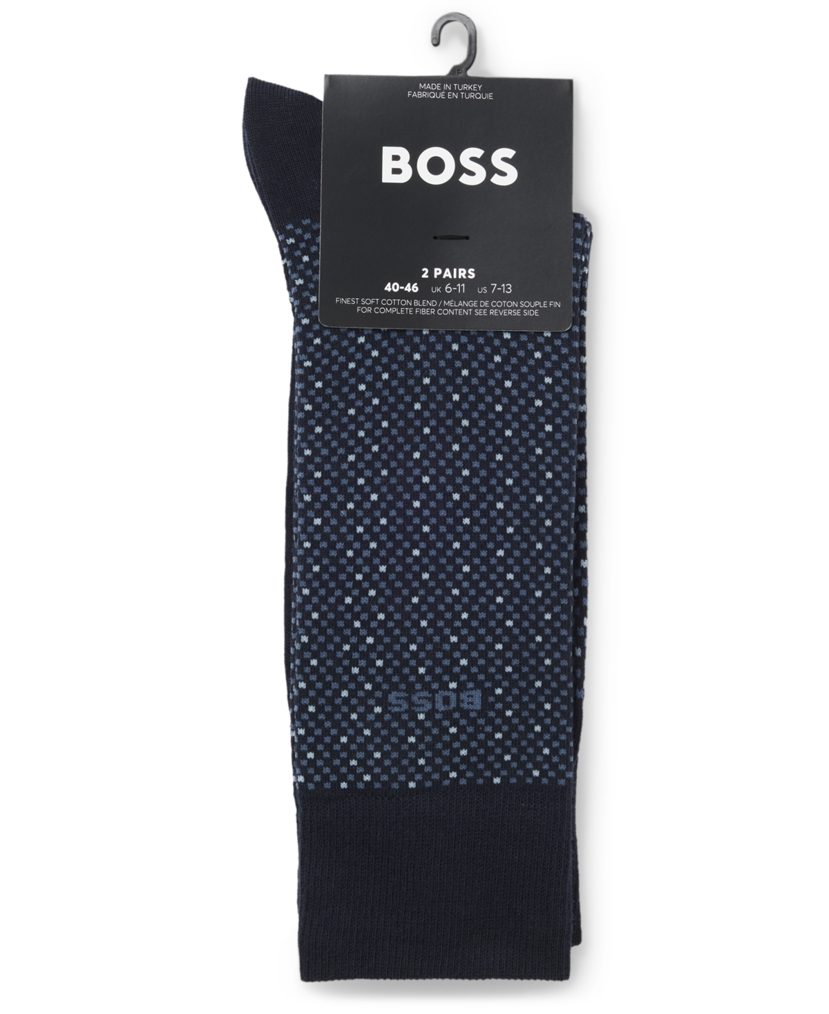 Hugo Boss Men's Cube Pattern Socks, 2-Pack