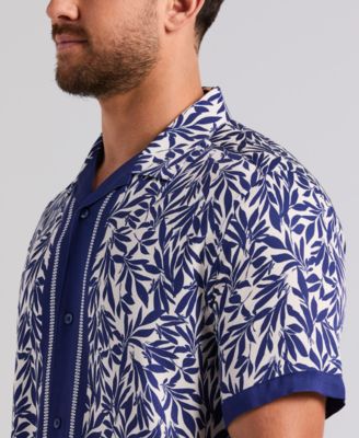 Men's Twill Leaf Print Shirt