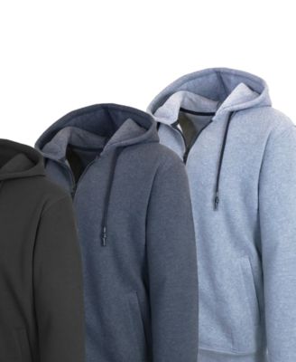 Men's Full Zip Hooded Sweatshirt, 3-Pack