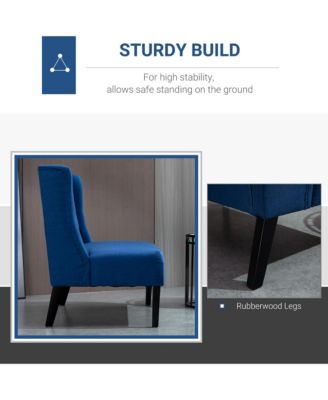 Linen Fabric Upholstery Double Seat Sofa Tufted Loveseat Armless Couch