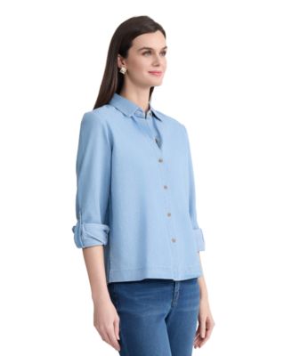 Petite Long-Sleeve Button-Down Shirt