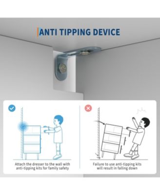 6 Drawer Dresser, Modern White Chest of Drawers with Gold Metal Legs and Handles, Large Double Wooden Dresser for Bedroom