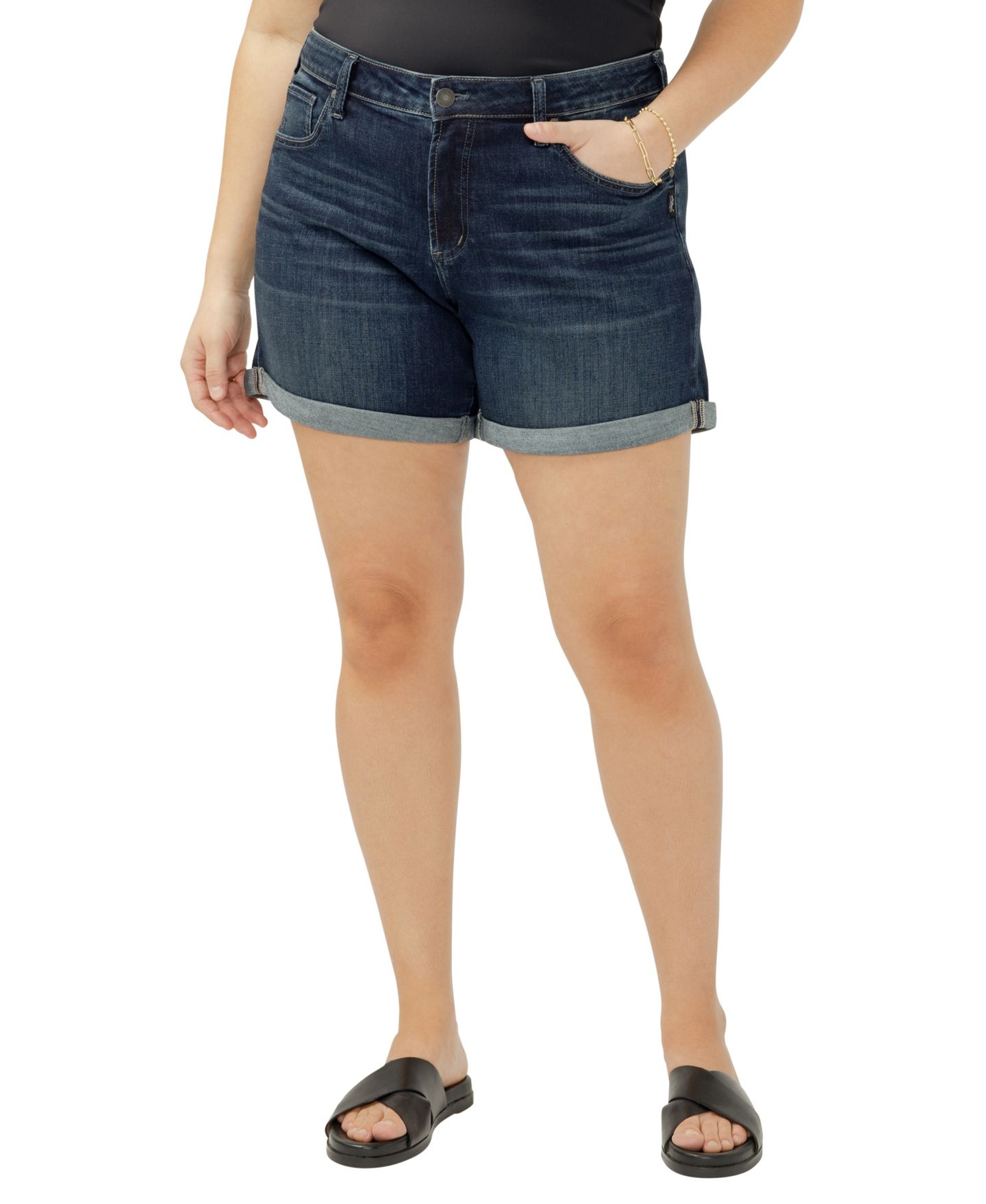 Женские шорты Silver Jeans Co. Plus Size Boyfriend, цвет: Варёный — фото 2