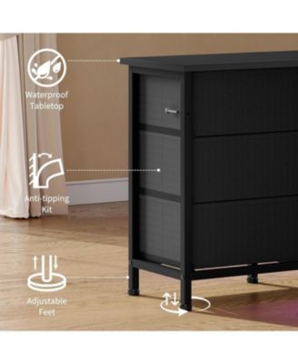 63 Inch TV Stand Dresser with 10 Drawers, Long Entertainment Center for TVs Up to 75 Inch
