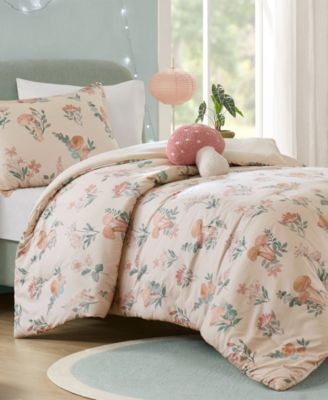 Gwen Mushroom Garden Floral 3-Pc. Comforter Set, Twin/Twin XL