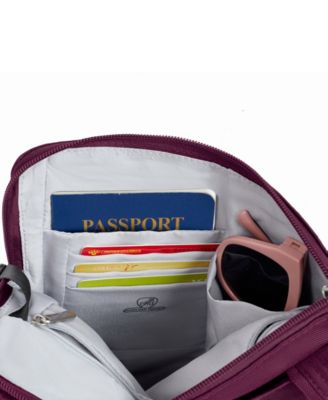 Anti-Theft Classic Slim Double Zip Crossbody Bag