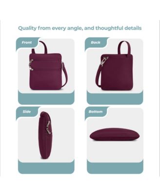 Anti-Theft Classic Slim Double Zip Crossbody Bag