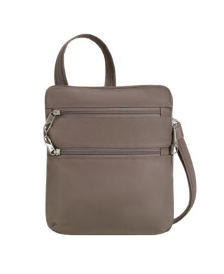 Anti-Theft Classic Slim Double Zip Crossbody Bag