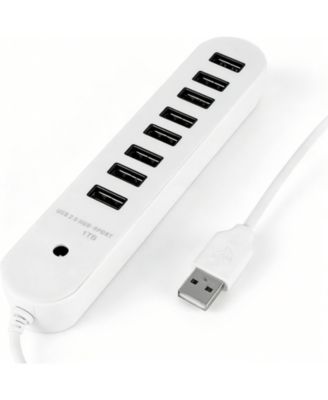 8-Port USB 2.0 Hub, 480Mbps High-Speed Splitter, Plug & Play USB Expander for Home Office & Travel, Ideal for Students