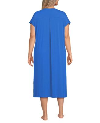Plus Size Cooling Cap Sleeve Midi Nightgown