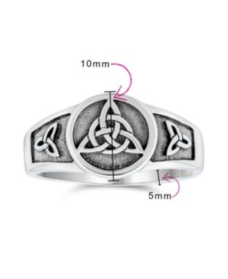 Ancient Viking Celtic Infinity Trinity Knot Triquetra Signet Ring Oxidized .925 Sterling Silver