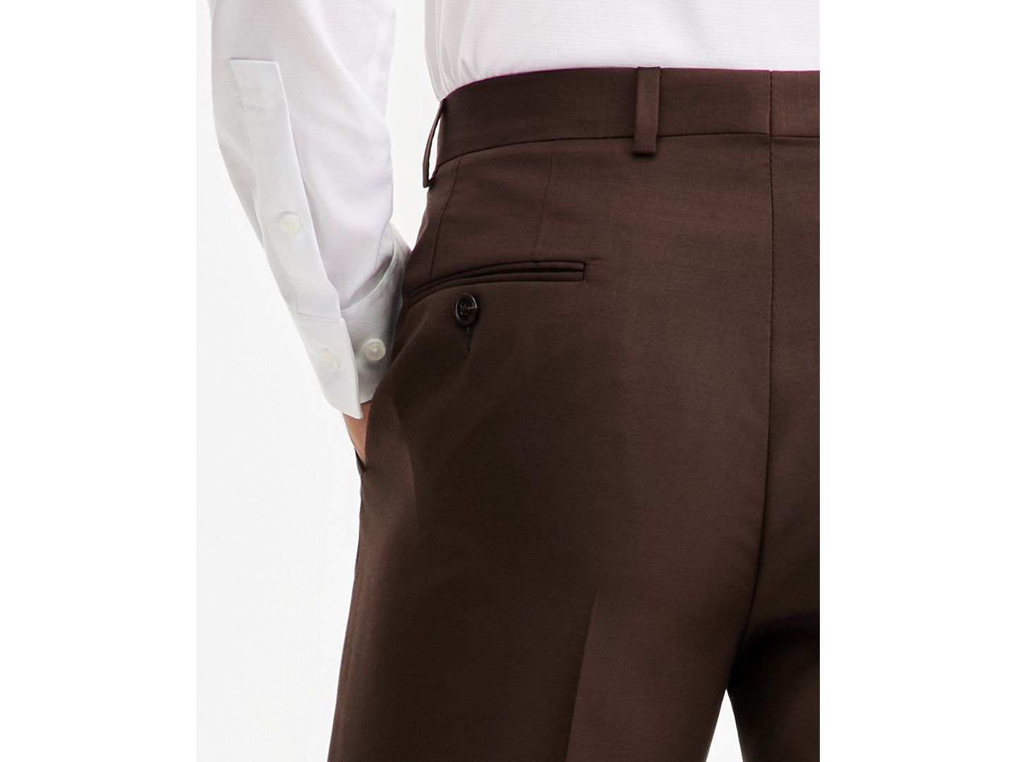 Мужские брюки Michael Kors Classic-Fit Wool-Blend Suit Separate, цвет: Коричневый — фото 5