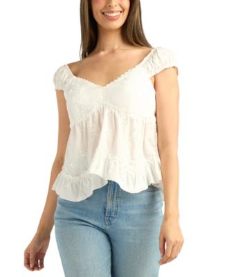 Women's Embroidered V-Neck Top
