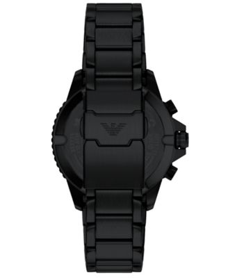 Men's World Explorer Solar Chronograph Black Stainless Steel Watch, 43mm