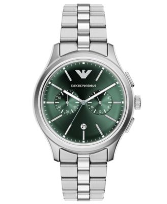 Men's Quartz Chronograph Silver Stainless Steel Watch, 42mm