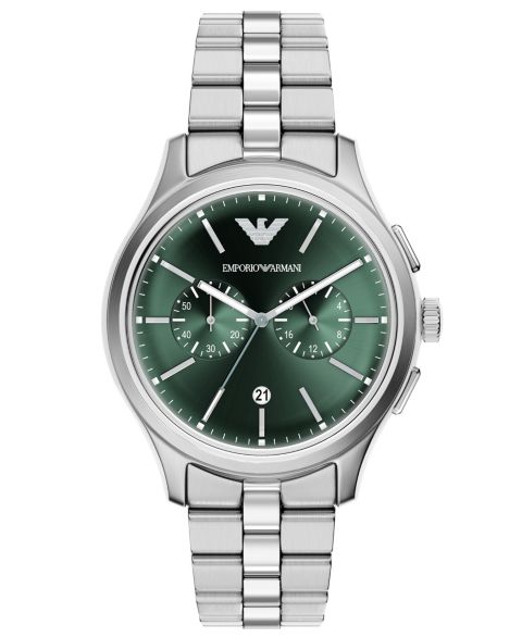 Мужские часы Emporio Armani Quartz Chronograph Silver Stainless Steel Watch, 42mm