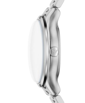 Men's Quartz Three-Hand Silver Stainless Steel Watch, 41mm