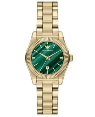 EMPORIO ARMANI ノースリーブ ボウタイ ブラウス カーキ 42 Emporio Armani Women's Quartz Three-Hand Gold Stainless Steel