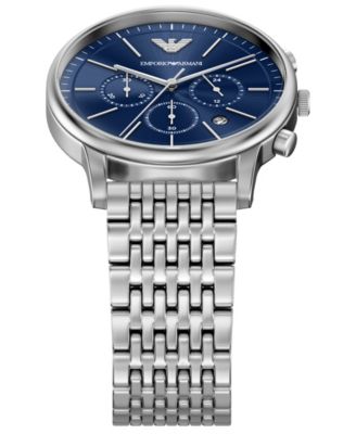 Men's Quartz Chronograph Silver Stainless Steel Watch, 42mm