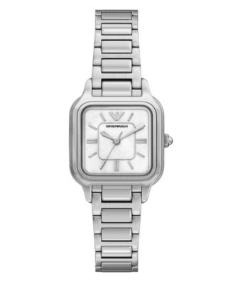 Women's Quartz Three-Hand Silver Stainless Steel Watch, 35mm